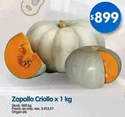 Supermercados Buenos Días Zapallo criollo oferta
