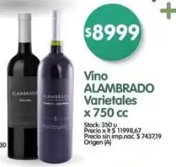 Supermercados Buenos Días Alambrado vino varietales oferta
