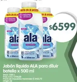 Supermercados Buenos Días Ala jabón líquido para diluir botella oferta