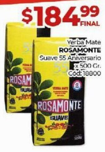 Diarco Yerba Mate Rosamonte Suave 55 Aniversario x 500 gr. oferta