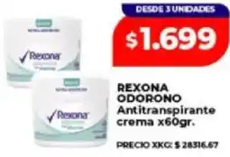 Supermayorista Vital Rexona odorono antitranspirante crema oferta