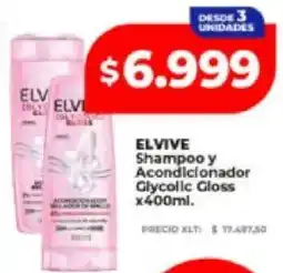 Supermayorista Vital Elvive shampoo y acondicionador glycolic gloss oferta