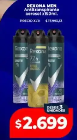 Supermayorista Vital Rexona men antitranspirante aerosol oferta