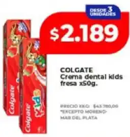 Supermayorista Vital Colgate crema dental kids fresa oferta