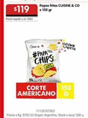 Disco Papas fritas cuisine & co x 150 gr oferta