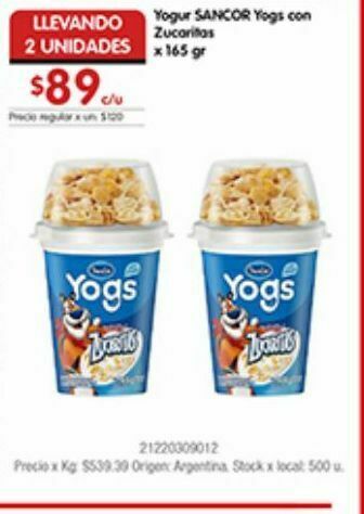 Disco Yogur sancor oferta