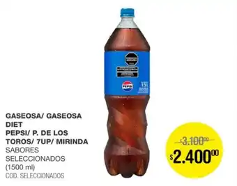 Pepsi/ p. de los toros/7up/ mirinda gaseosa/ gaseosa diet