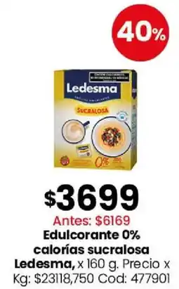 Coto Ledesma edulcorante 0% calorías sucralosa oferta
