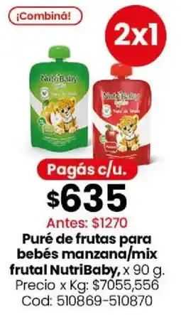 Coto Nutribaby puré de frutas para bebés manzana/mix frutal oferta