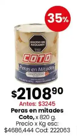 Coto Coto peras en mitades oferta