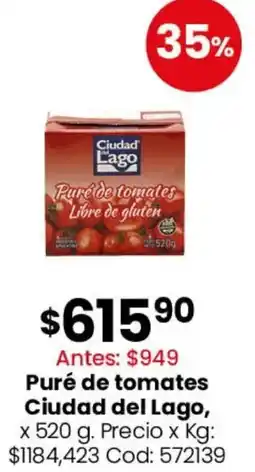 Coto Ciudad del lago puré de tomates oferta