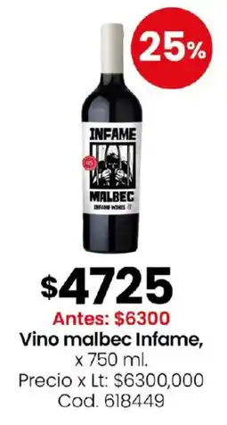 Coto Infame vino malbec oferta