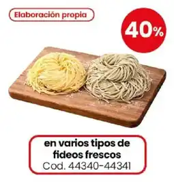 Coto En varios tipos de fideos frescos oferta
