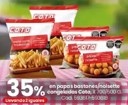 Coto Coto papas bastones/noisette congeladas oferta