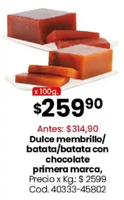Coto Primera Marca dulce membrillo/batata/batata con chocolate oferta
