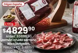 Coto Nico/Artysán jamón crudo serrano oferta