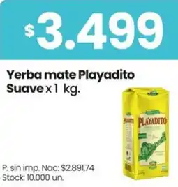 Changomas Playadito yerba mate suave oferta