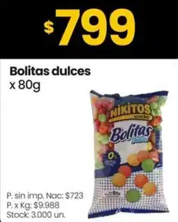 Changomas Nikitos bolitas dulces oferta