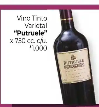 La Anonima Putruele Vino Tinto Varietal x 750cc. c/u. oferta