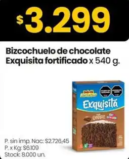 Changomas Exquisita bizcochuelo de chocolate fortificado oferta
