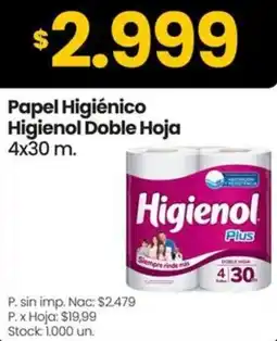 Changomas Higienol papel higiénico doble hoja oferta