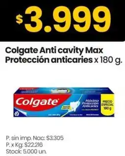 Changomas Colgate anti cavity max protección anticaries oferta