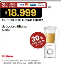 Changomas Liliana licuadora AL451 oferta