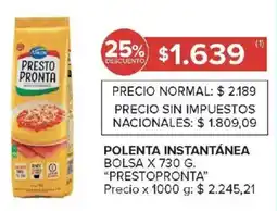 Carrefour Prestopronta polenta instantánea bolsa oferta