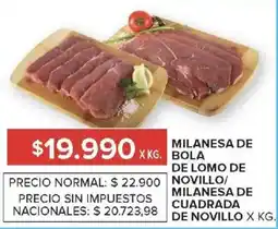 Carrefour Milanesa de bola de lomo de novillo/ milanesa de cuadrada de novillo oferta