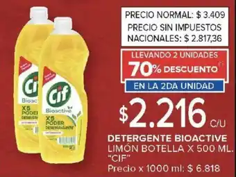 Cif detergente bioactive limón botella