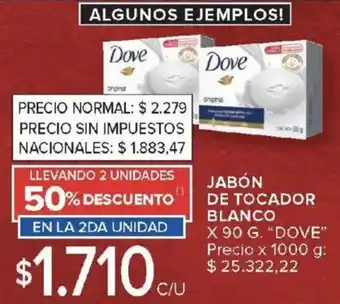 Dove jabón de tocador blanco