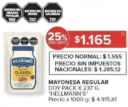 Carrefour Hellmann's mayonesa regular doy pack oferta