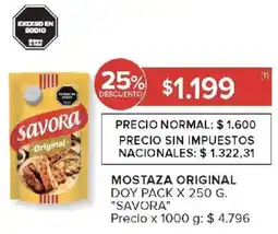 Carrefour Savora mostaza original doy pack oferta