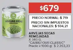 Carrefour Carrefour classic arvejas secas remojadas oferta