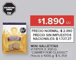 Carrefour Carrefour classic mini galletitas v/tipos oferta