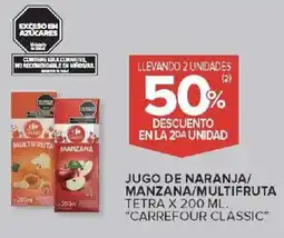 Carrefour Carrefour classic jugo de naranja/ manzana/multifruta tetra oferta
