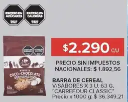 Carrefour Carrefour classic barra de cereal v/sabores oferta