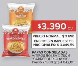 Carrefour Carrefour classic papas congeladas v/tipos bolsa oferta