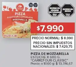 Carrefour Carrefour classic pizza de mozzarella estuche oferta