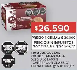 Carrefour Carrefour classic hamburguesas congeladas caja oferta
