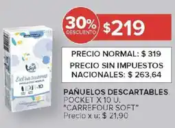 Carrefour Carrefour soft pañuelos descartables pocket oferta