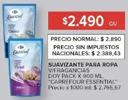 Carrefour Carrefour essential suavizante para ropa v/fragancias doy pack oferta