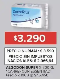 Carrefour carrefour essential algodón super oferta