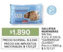 Carrefour Carrefour classic galletas marineras sin sal oferta