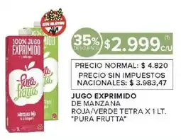 Carrefour Pura frutta jugo exprimido de manzana roja/verde tetra oferta