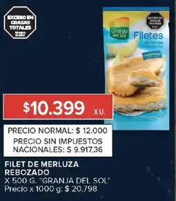 Carrefour Granja del sol filet de merluza rebozado oferta