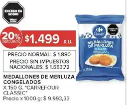 Carrefour Carrefour classic medallones de merluza clásicos congelados oferta