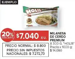Carrefour Holis milanesa de cerdo premium oferta