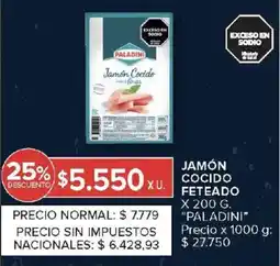 Carrefour Paladini jamón cocido feteado oferta