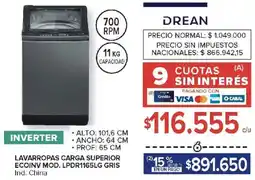 Carrefour Drean lavarropas carga superior ecoinv oferta
